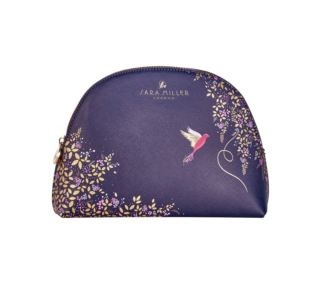 Navy Hummingbird Luxury Cosmetic Bag - Sara Miller London