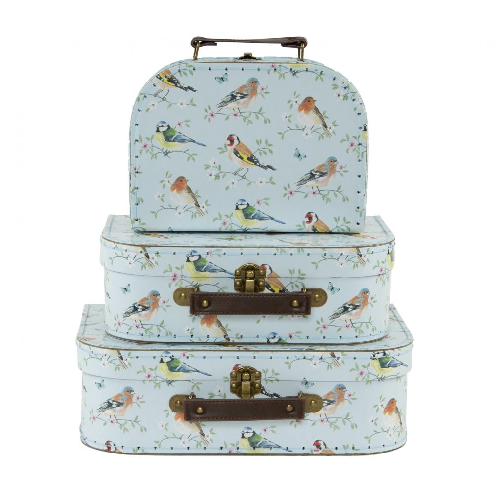 Garden Birds Set of 3 Suitcases - Sass and Belle - Image 3