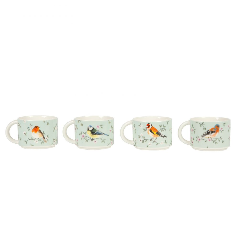 Set of 4 Garden Birds Stacking Mugs - Sass and Belle - Image 3