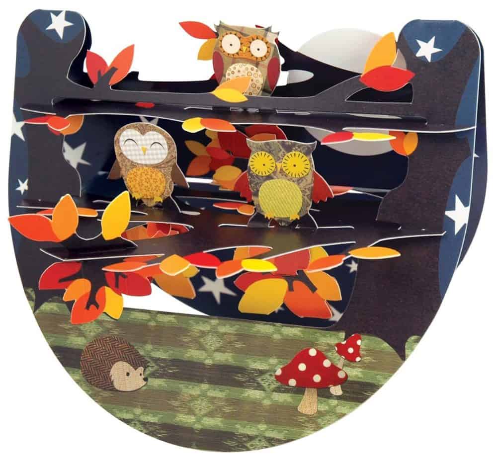 Santoro Night Owls Popnrock 3D Pop-Up Card - Greetings and Birthday Card