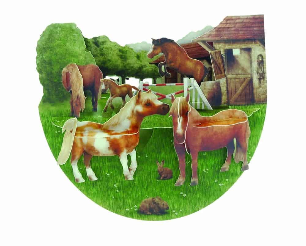Santoro Ponies PopnRock 3D Pop-Up Card - Greetings and Birthday Card