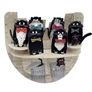 Santoro Cats with Bowties PopnRock 3D Pop-Up Card - Greetings and Birthday Card