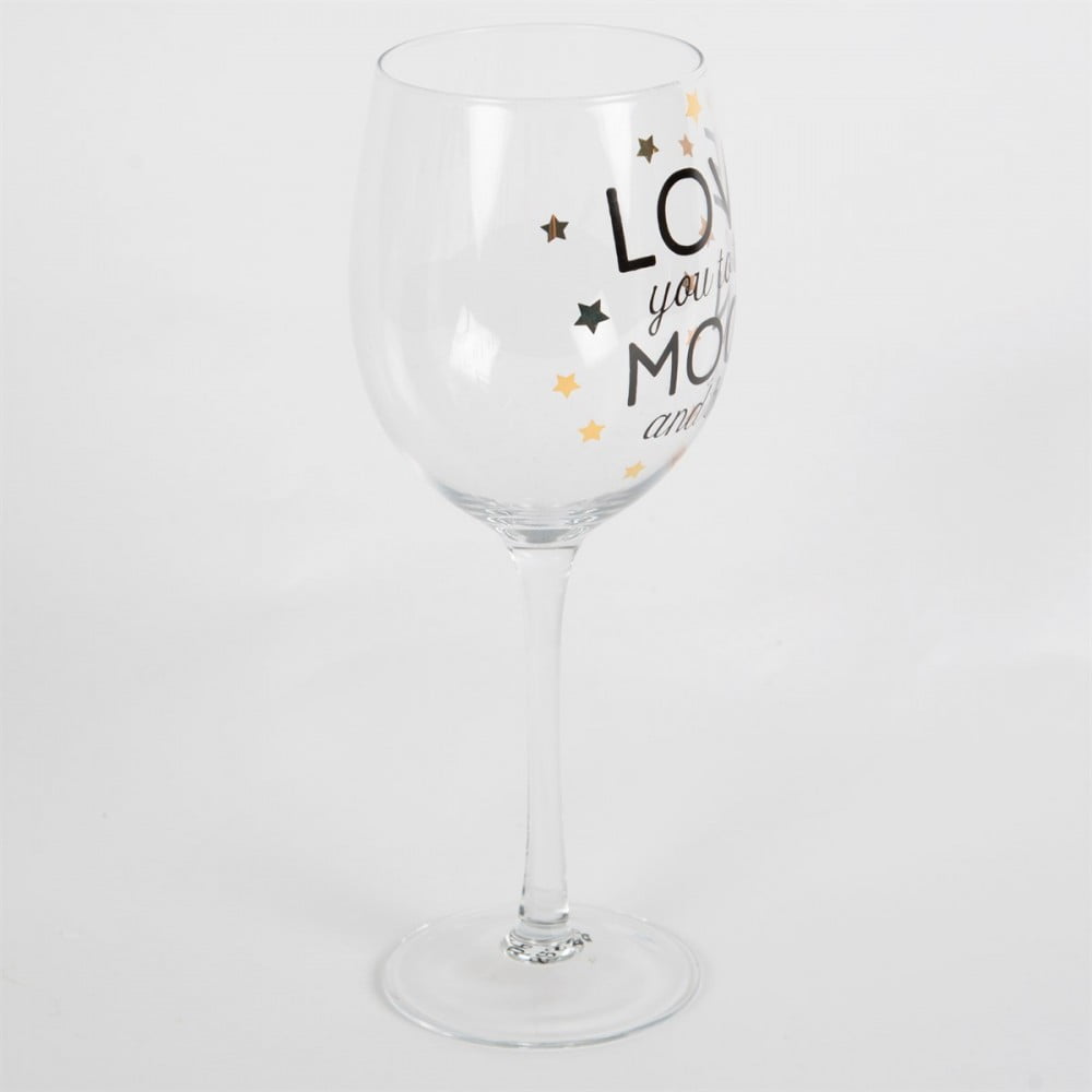 Love You To The Moon and Back Golden Stars Wine Glass - Sass and Belle - Image 3