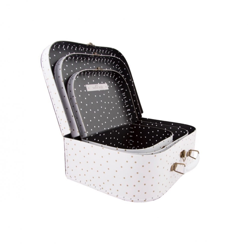 Always Be Awesome Set of 3 Metallic Monochrome Suitcases - Sass and Belle - Image 4