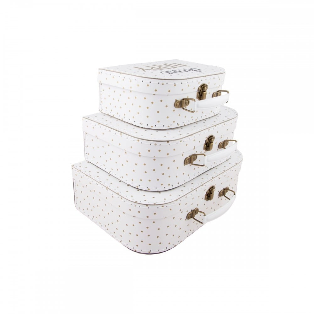Always Be Awesome Set of 3 Metallic Monochrome Suitcases - Sass and Belle - Image 2