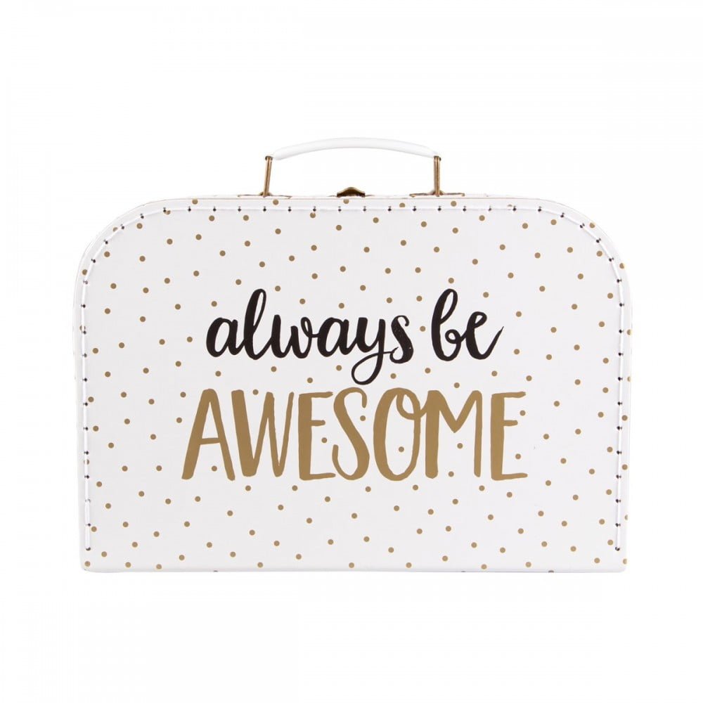 Always Be Awesome Set of 3 Metallic Monochrome Suitcases - Sass and Belle - Image 5