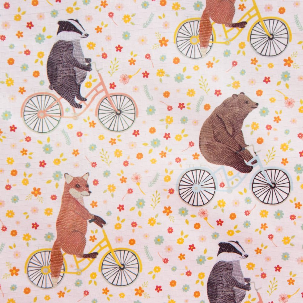Happy Animals On Bikes Woven Plastic Shopper Tote Bag - Sass and Belle - Image 3