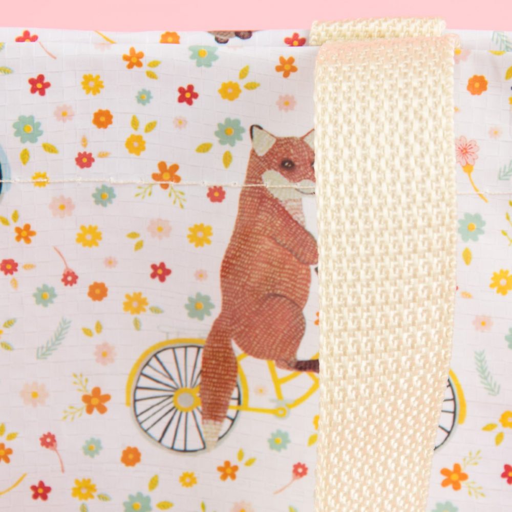 Happy Animals On Bikes Woven Plastic Shopper Tote Bag - Sass and Belle - Image 4