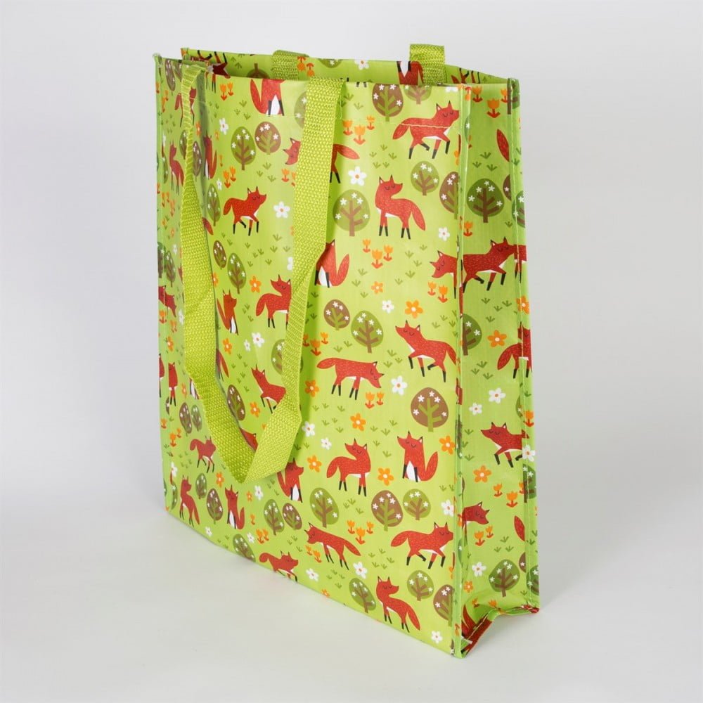Spring Forest Fox Woven Plastic Shopper Tote Bag - Sass and Belle - Image 2