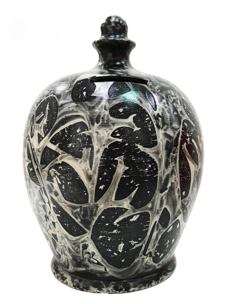 Terramundi Money Pot - Charmed Black with Grey - B91