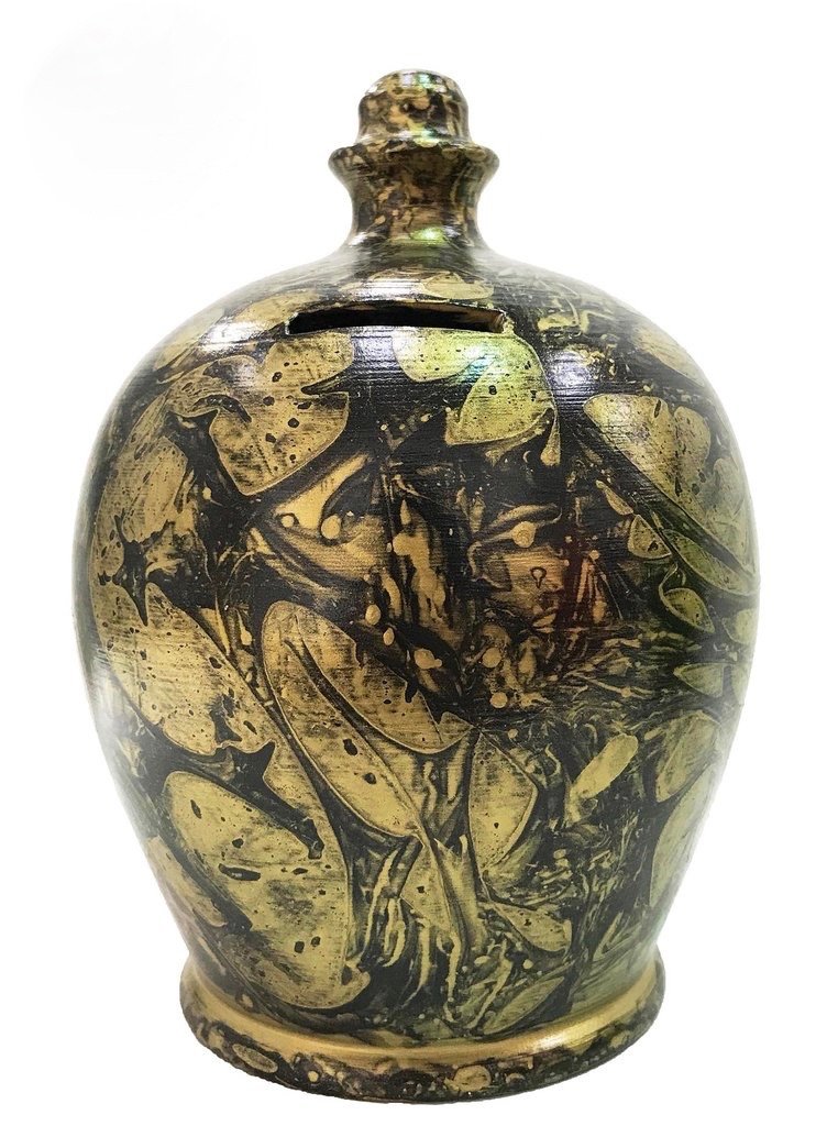 Terramundi Money Pot - Charmed Gold With Black - B92