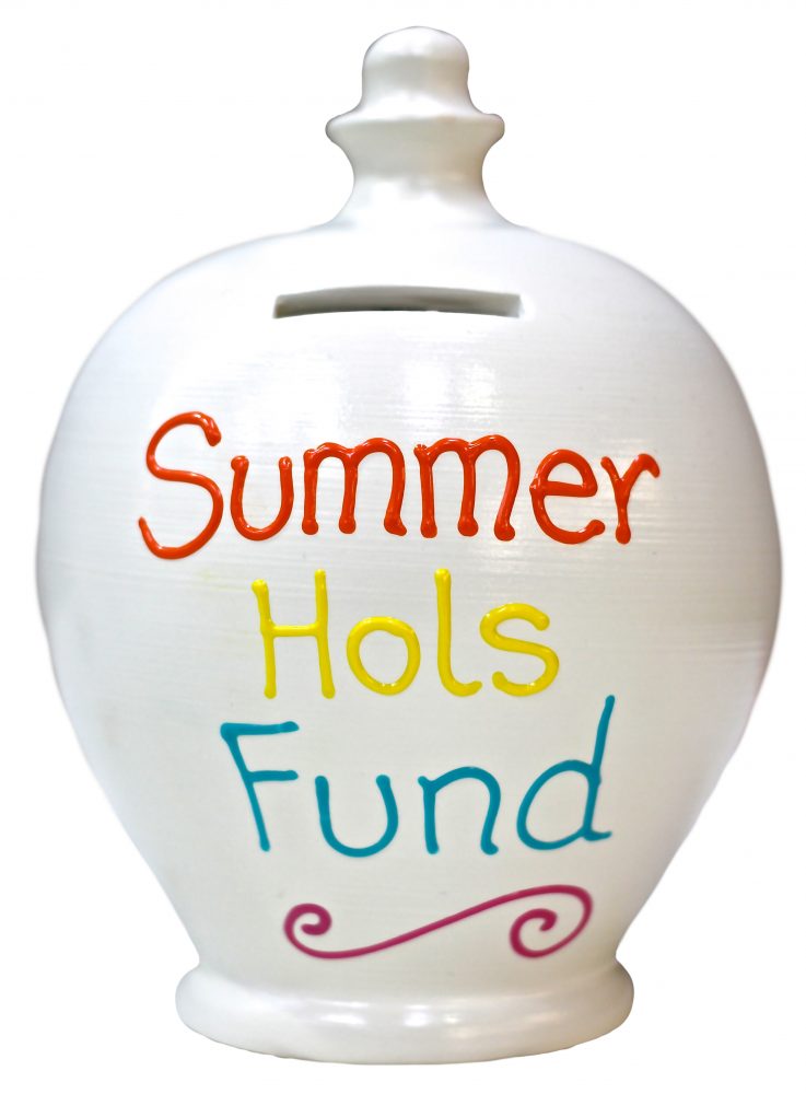 Terramundi Money Pot - Summer Hols Fund, White