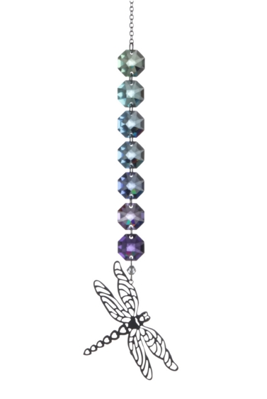 Crystal Radiance - Pastel Dragonfly Swarovski Crystal Rainbow Maker Sun Catcher