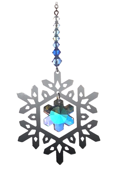 Crystal Radiance - Pure Radiance Small Snowflake - Royal Blue - Swarovski Crystal Rainbow Maker Sun Catcher