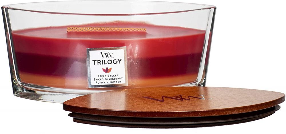 WoodWick HearthWick Trilogy Autumn Harvest Ellipse Candle, 453g - Image 3