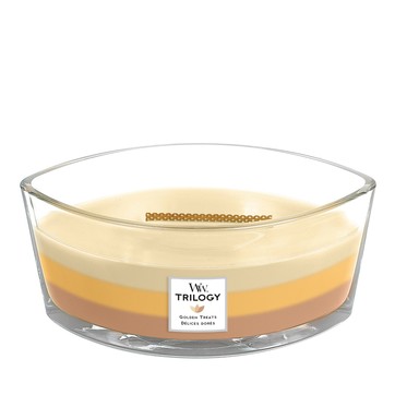 WoodWick HearthWick Trilogy Golden Treats Ellipse Candle, 453g