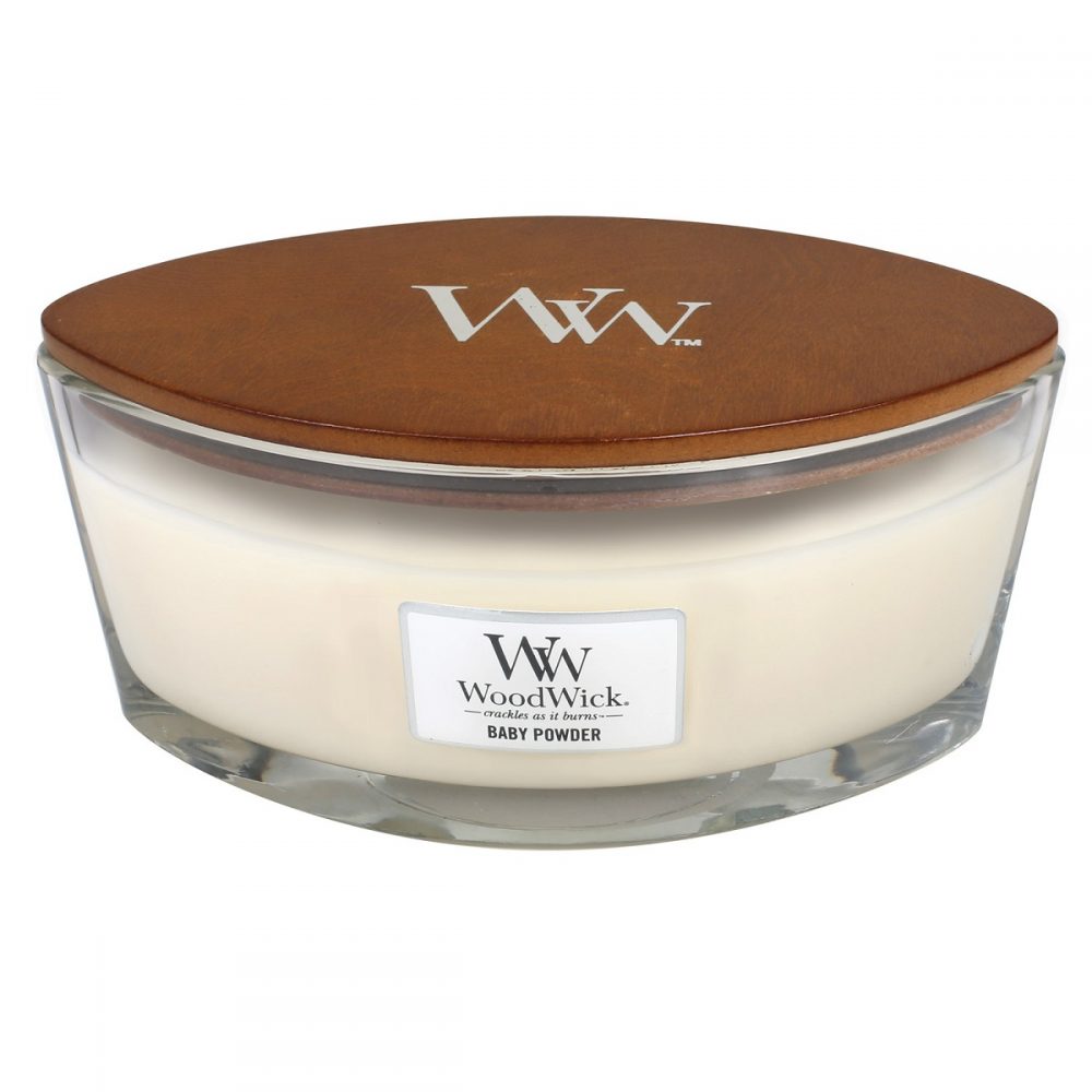 WoodWick HearthWick Baby Powder Ellipse Candle, 453g