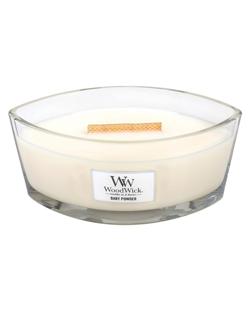 WoodWick HearthWick Baby Powder Ellipse Candle, 453g - Image 2