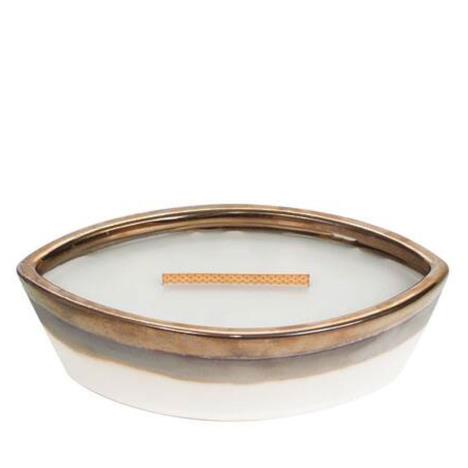 WoodWick HearthWick Warm Wool Winter Glitz Ceramic Dipped Ellipse Candle, 453g