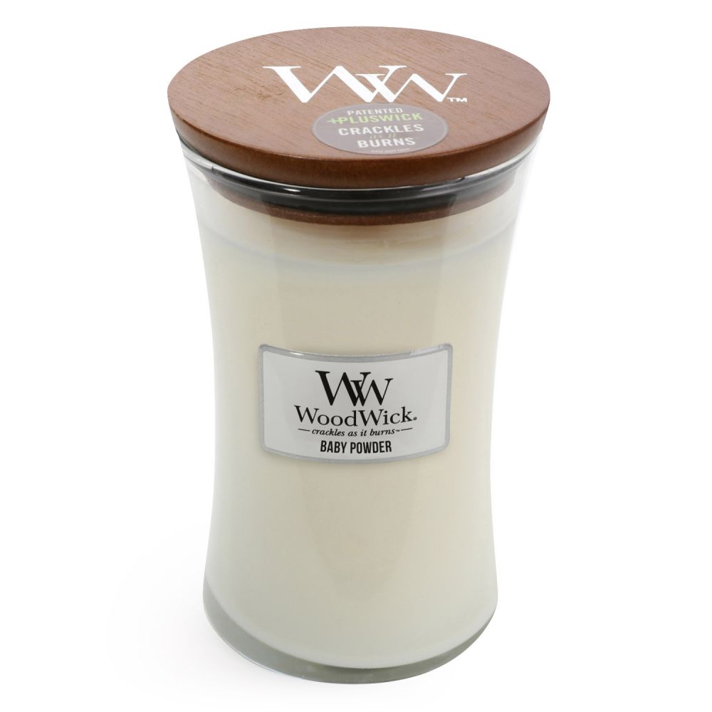 WoodWick Baby Powder Large Hourglass Candle, 604g - Image 2