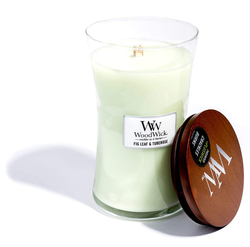 WoodWick Fig Leaf and Tuberose Large Hourglass Candle, 604g - Image 2
