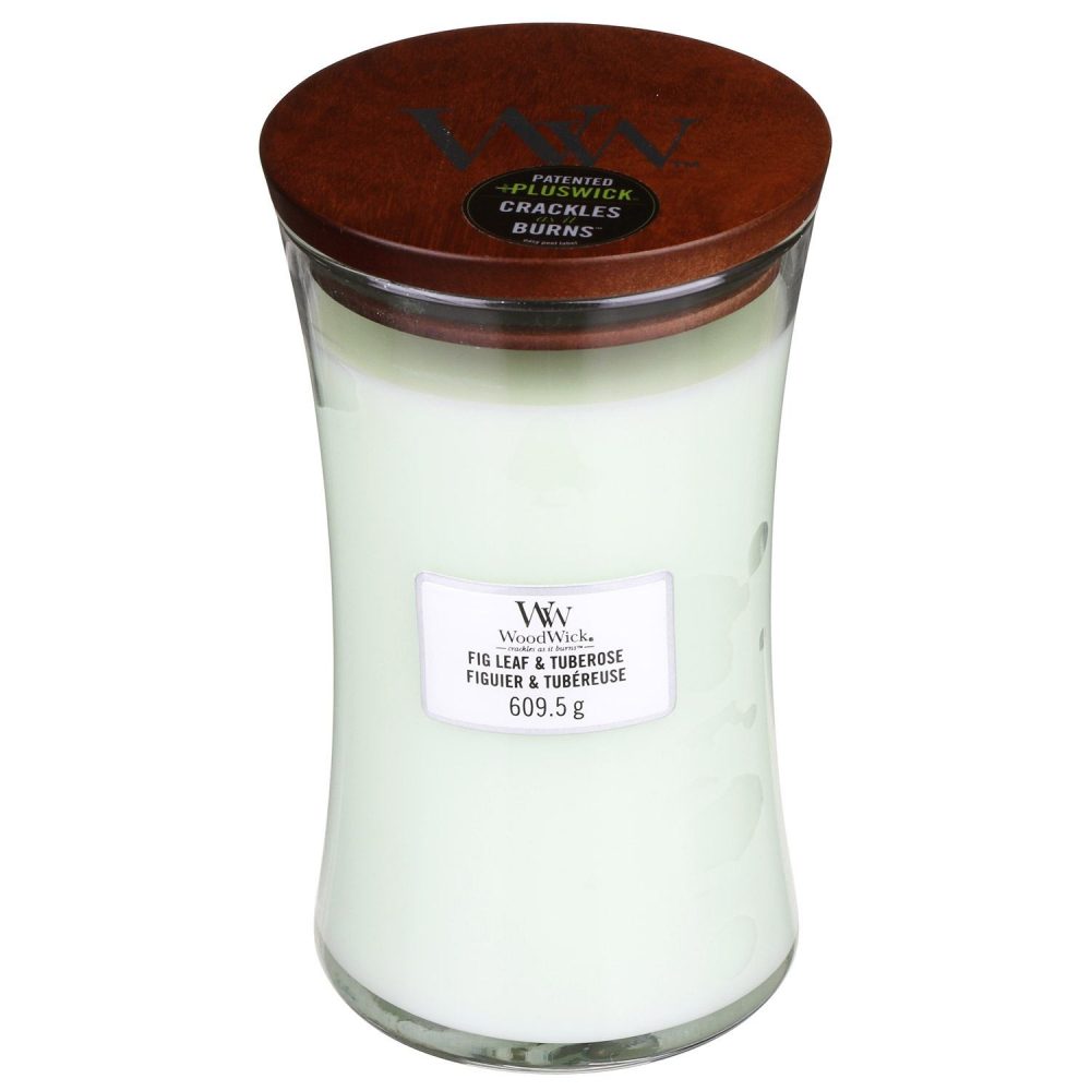 WoodWick Fig Leaf and Tuberose Large Hourglass Candle, 604g