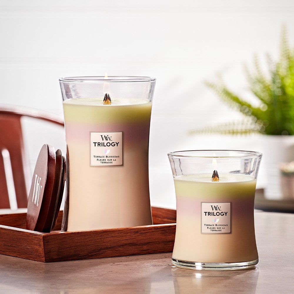 WoodWick Terrace Blossoms Trilogy Medium Hourglass Candle, 275g - Image 4