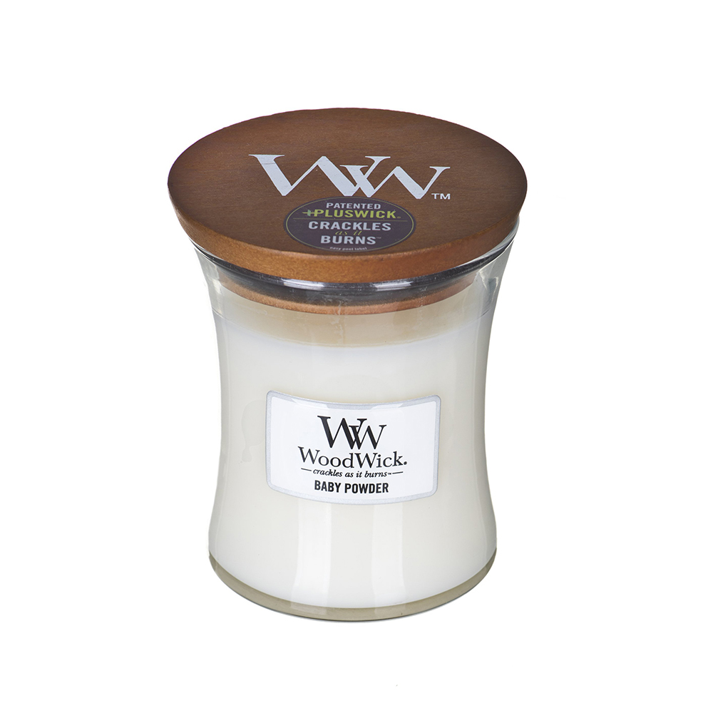 WoodWick Baby Powder Medium Hourglass Candle, 275g