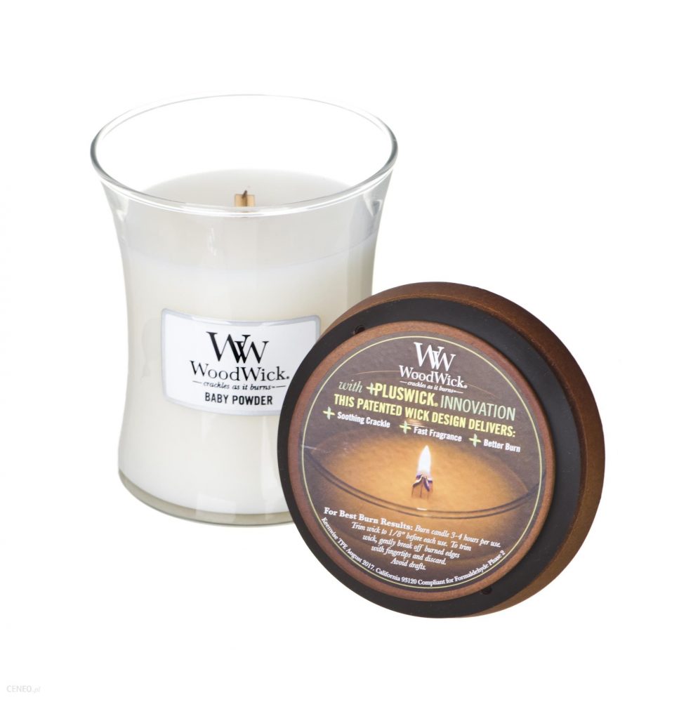 WoodWick Baby Powder Medium Hourglass Candle, 275g - Image 2