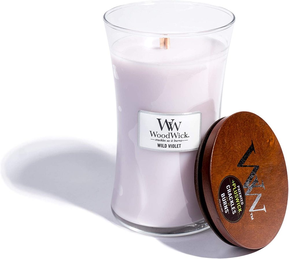 WoodWick Wild Violet Large Hourglass Candle, 604g - Image 3