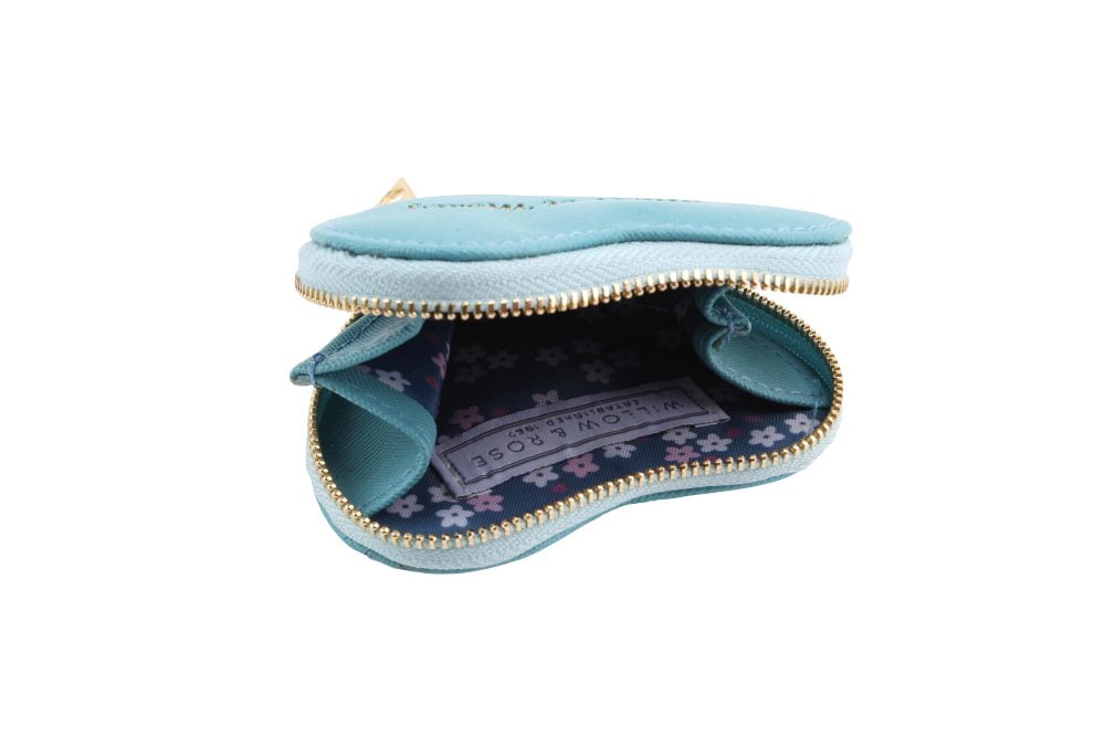 'Made of Money' Teal Heart Shaped Coin Purse - Willow and Rose - Image 2