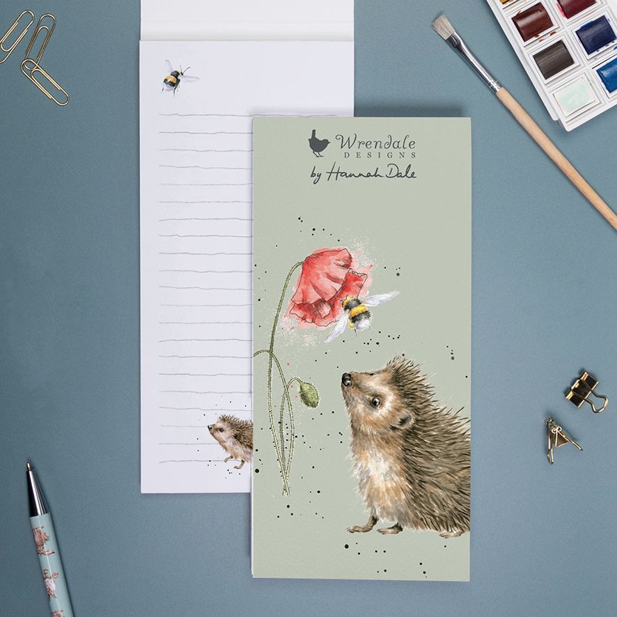 'Busy as a Bee‘ Hedgehog Magnetic Shopping Pad - Wrendale Designs - Image 2