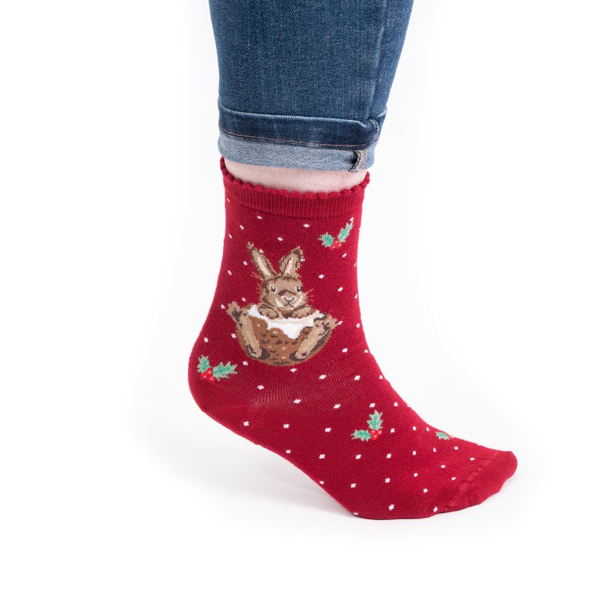 'Little Pudding' Rabbit Socks - Wrendale Designs - Image 3