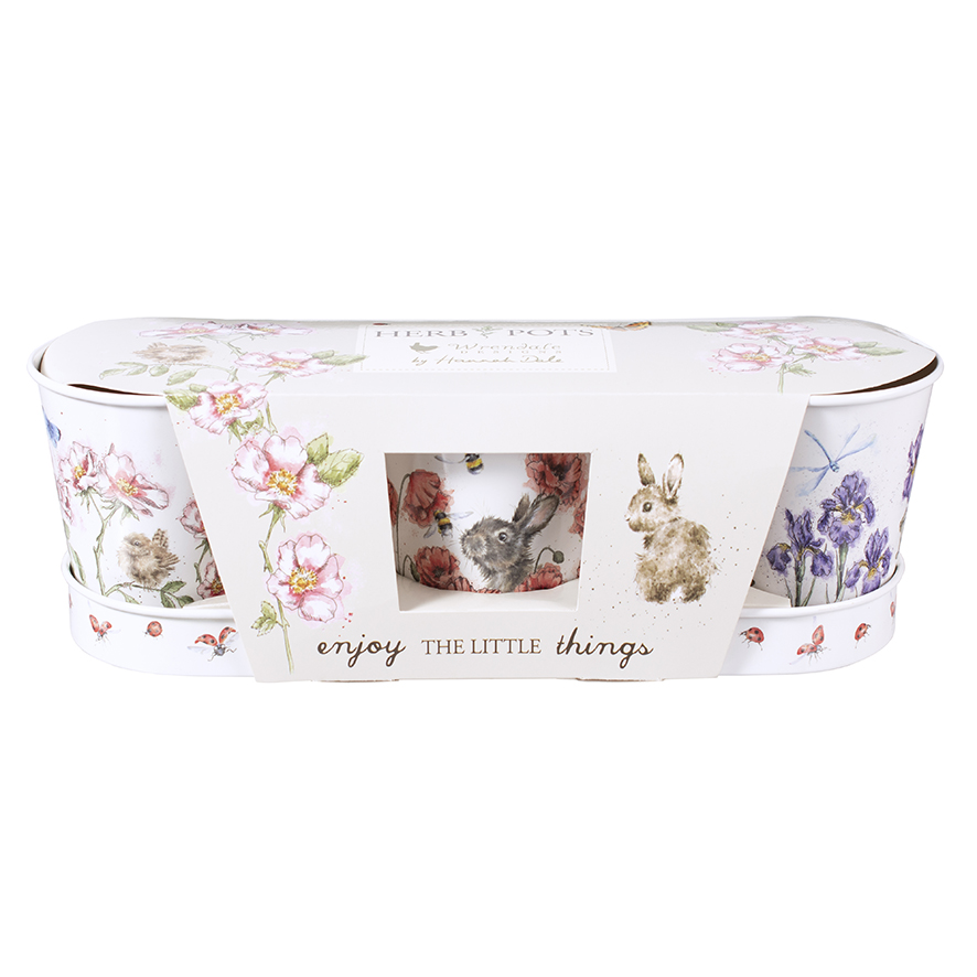 Floral Herb Pots and Tray - Wrendale Designs - Image 2