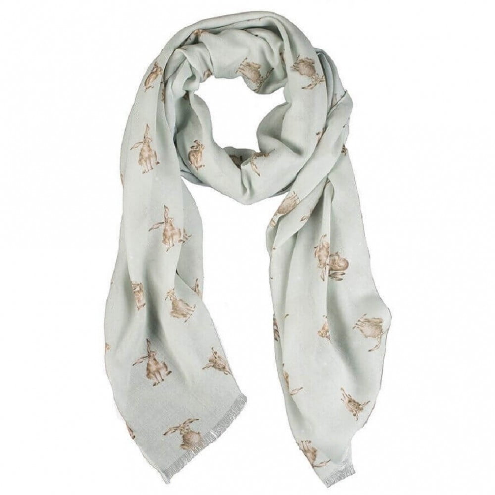 Green Leaping Hare Scarf - Wrendale Designs - Image 3
