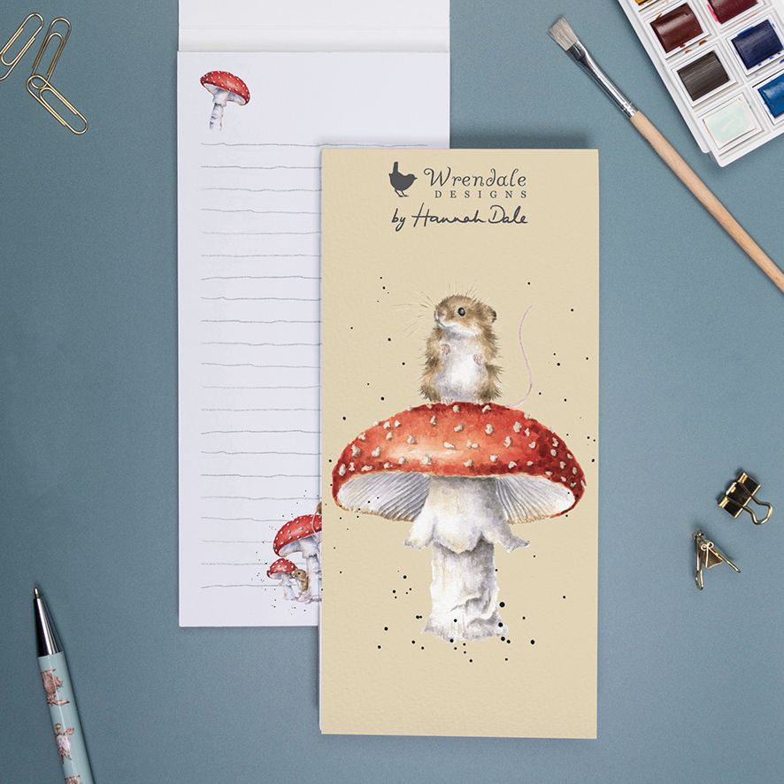 Mouse & Toadstool ‘He's A Fun-Gi‘ Magnetic Shopping Pad - Wrendale Designs - Image 2