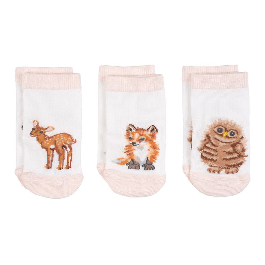 'Little Forest' Woodland Animal Baby Socks - Wrendale Designs - Image 2
