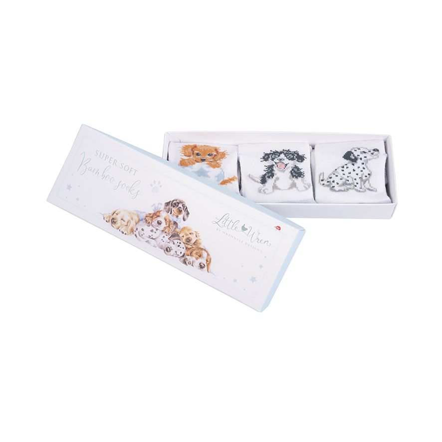'Little Paws' Puppy Dog Baby Socks - Wrendale Designs