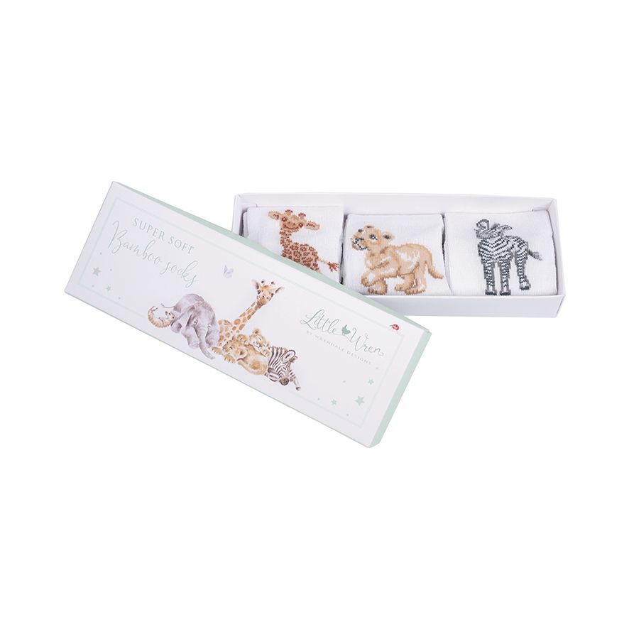 'Little Savannah' African Animal Baby Socks - Wrendale Designs