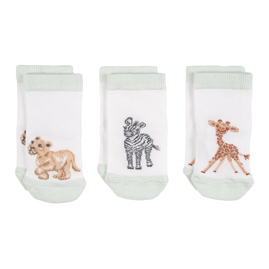 'Little Savannah' African Animal Baby Socks - Wrendale Designs - Image 2