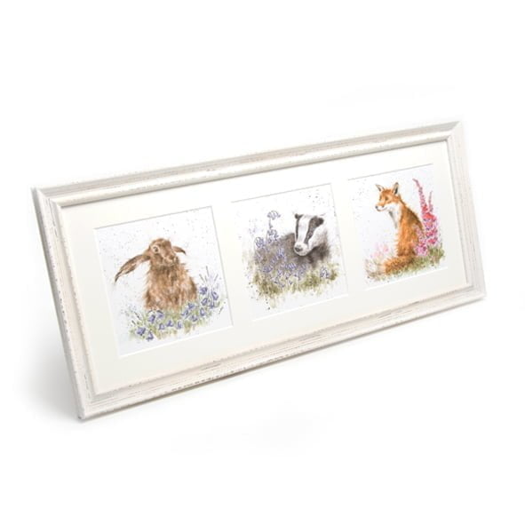 A Trio of Woodland Flora and Fauna Triple Framed Print - Wrendale Designs - Image 2