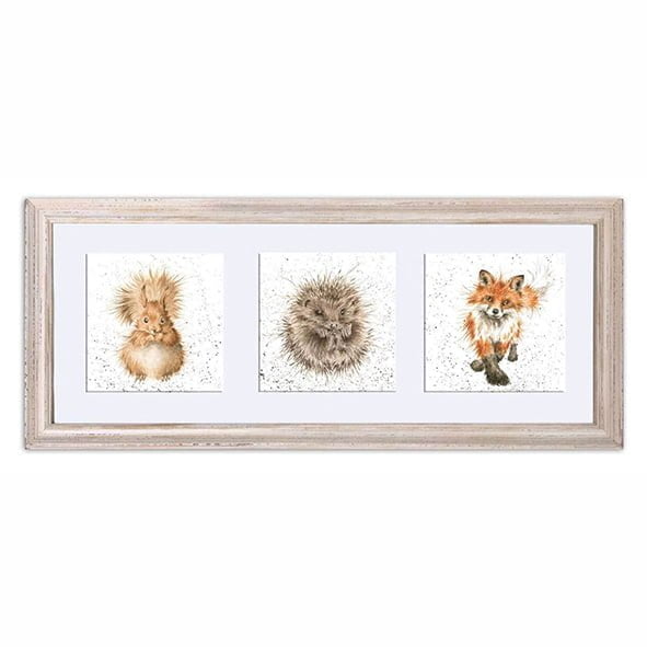 A Woodland Trio Triple Framed Print - Wrendale Designs