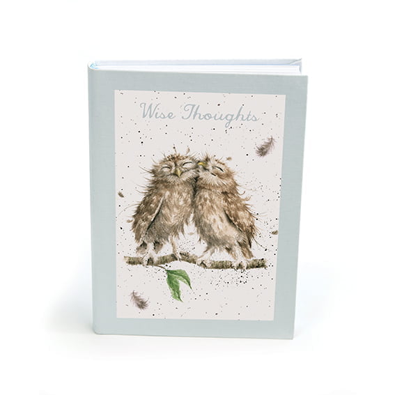 Wise Thoughts Owl Linen Notebook - Wrendale Designs