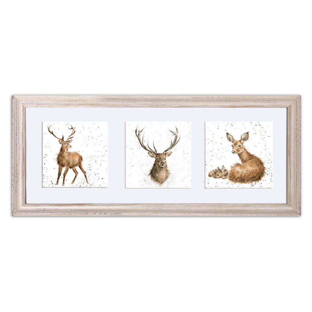 A Trio of Deer Triple Framed Print - Wrendale Designs