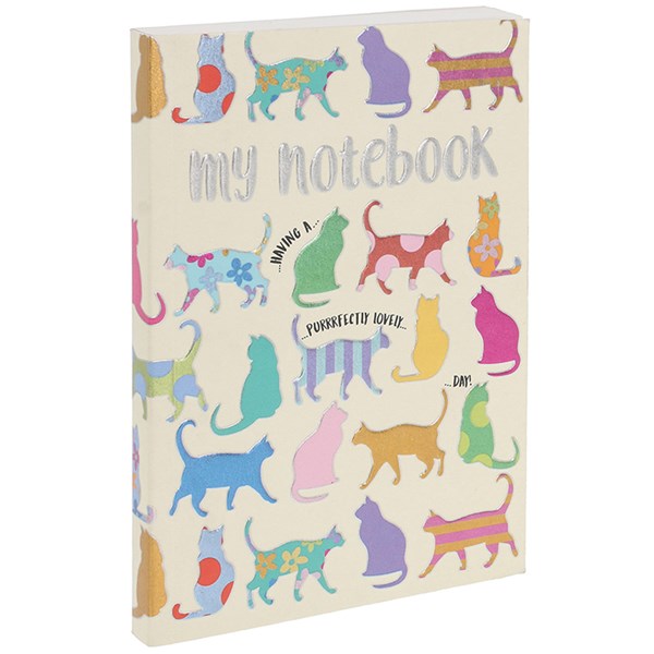 A6 Foiled Cats Softback Notebook - Wendy Jones Blackett WJB17