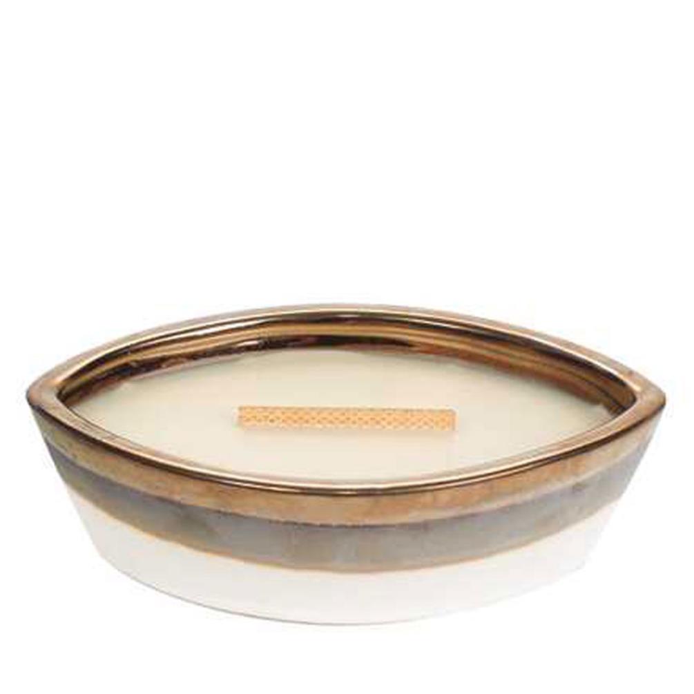 WoodWick HearthWick Vanilla Bean Winter Glitz Ceramic Dipped Ellipse Candle, 453g