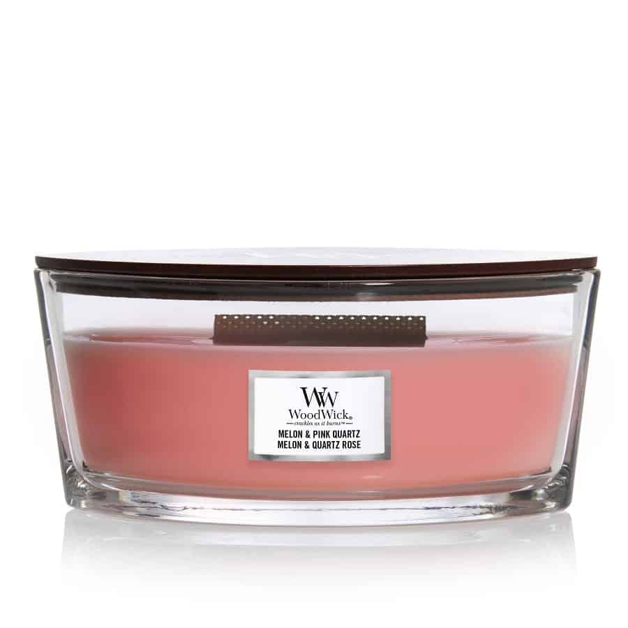 WoodWick HearthWick Melon and Pink Quartz Ellipse Candle, 453g - Image 3