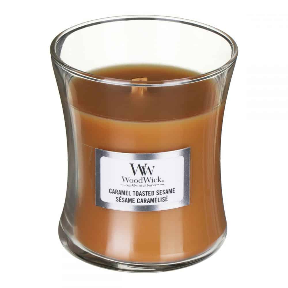 WoodWick Caramel Toasted Sesame Medium Hourglass Candle, 275g - Image 2