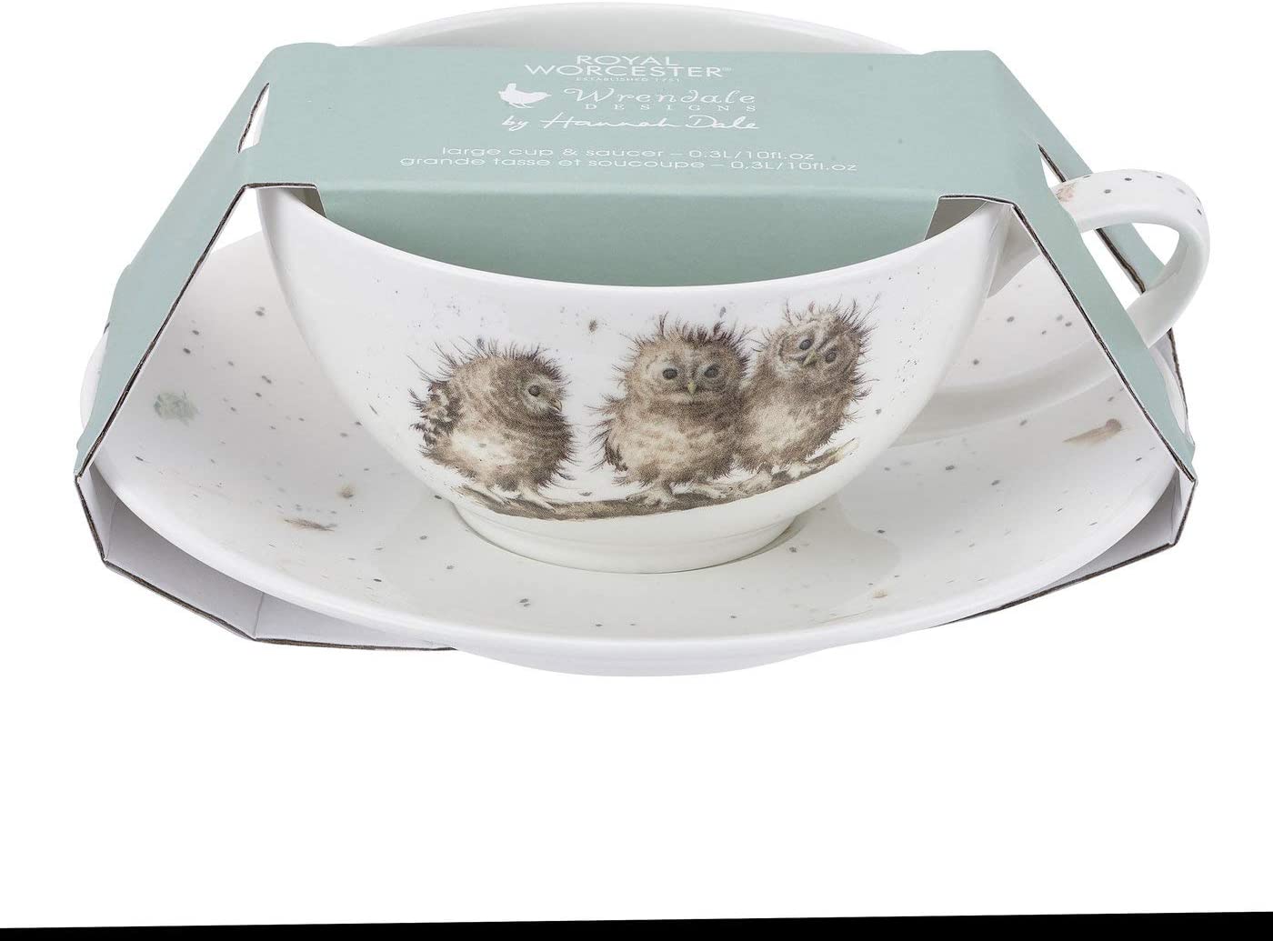 Owls Cappuccino Cup and Saucer - Wrendale Designs - Image 2