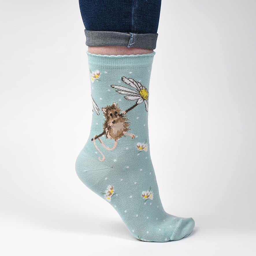 'Oops a Daisy’ Mouse Socks - Wrendale Designs - Image 3